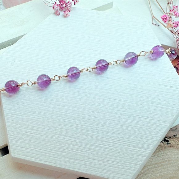 New Amethyst Bracelet | 14k Gold Filled - Picture 5 of 7
